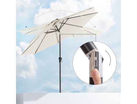 Parasol Ogrodowy, SONGMICS, Beżowy, Przeciwsłoneczny, 270 x 240 cm - 6