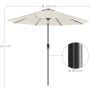 Parasol Ogrodowy, SONGMICS, Beżowy, Przeciwsłoneczny, 270 x 240 cm - 5