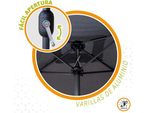 Parasol Aktive szary 200 x 240 cm - 5