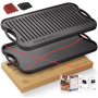 Patelnia grillowa Overmont 43,2 x 25 żeliwna - 3