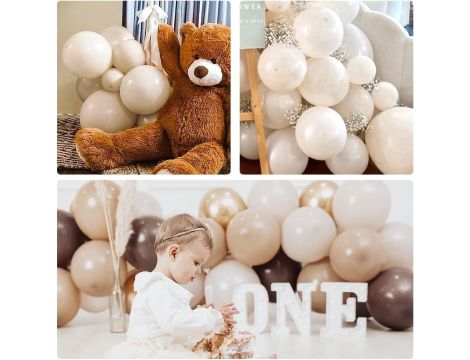 Piaskowo-białe balony, 60 sztuk 12 cali kremowe - 3