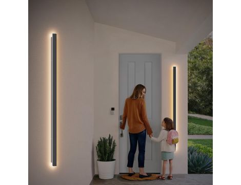 Klighten Lampa ścienna LED długa zewnętrzna, czarna - 4