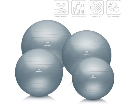 Piłka do balansowania BodyMate 65 cm odcienie szarości - 3
