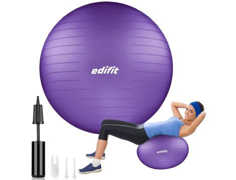 Piłka do jogi i pilatesu, r. 65 w zestawie z pompką do dmuchania