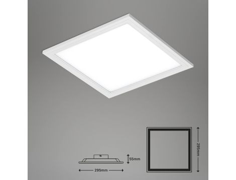 Plafon kwadratowy Briloner 59,5 x 59,5 cm biały - 6