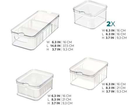 Plastikowy organizer do lodówki Zestaw - 3
