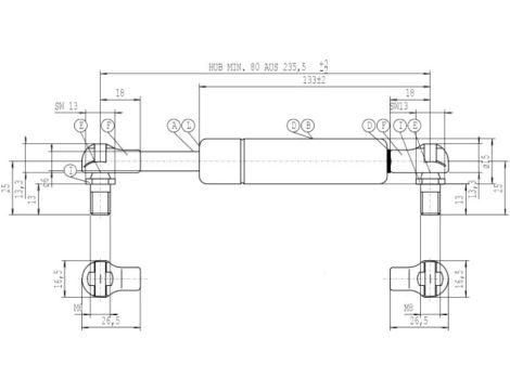 PODNOŚNIK GAZOWY SIŁOWNIK Stabilus 4926DN 350 N - 3