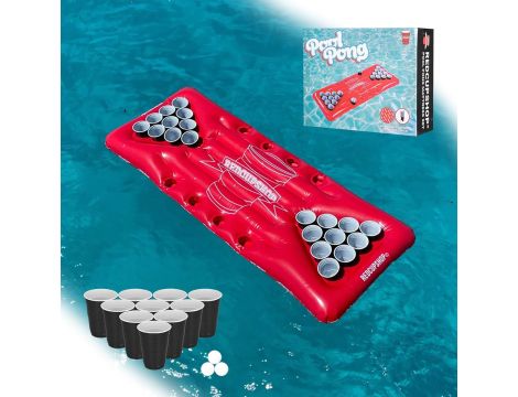 Materac dmuchany XXL Pool Pong | Zestaw zawiera 25 kubków i 3 piłeczki - 2