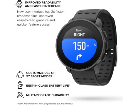 Smartwatch Suunto 9 Peak Pro all black WADA - 5