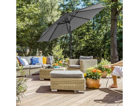 SONGMICS Parasol ogrodowy UPF 50+ ośmiokątny baldachim 2.7 m szary - 4