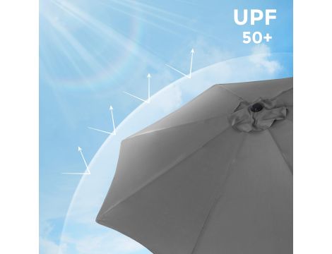 SONGMICS Parasol ogrodowy UPF 50+ ośmiokątny baldachim 2.7 m szary - 6