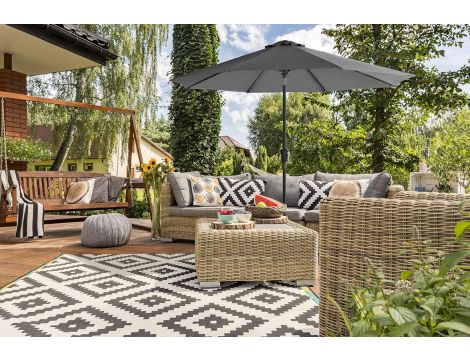 SONGMICS Parasol ogrodowy UPF 50+ ośmiokątny baldachim 2.7 m szary - 3