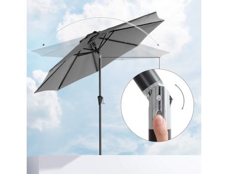 SONGMICS Parasol ogrodowy UPF 50+ ośmiokątny baldachim 2.7 m szary - 7