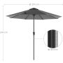 SONGMICS Parasol ogrodowy UPF 50+ ośmiokątny baldachim 2.7 m szary - 6
