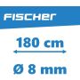 Fischer Zamek spiralny długość 180 cm średnica 8 mm 180 czarny - 6