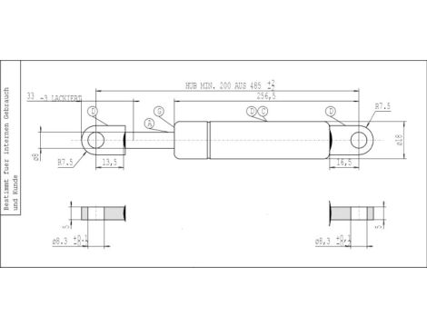 Sprężyna gazowa Stabilus Amortyzator hydrauliczny LIFT-O-MAT - 3