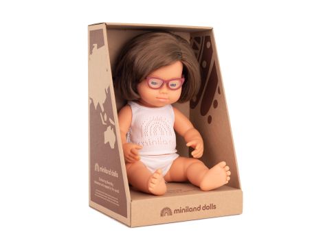 Lalka dziewczynka Europejka DS z okularami 38 cm,