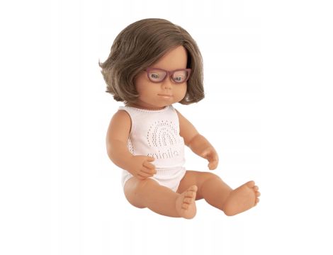 Lalka dziewczynka Europejka DS z okularami 38 cm, - 3
