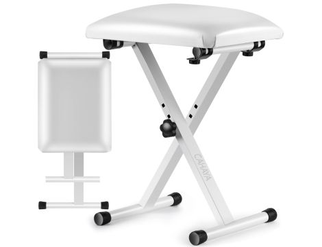 CAHAYA CY0257-1 składany stołek krzesło do keyboardu regulowany biały
