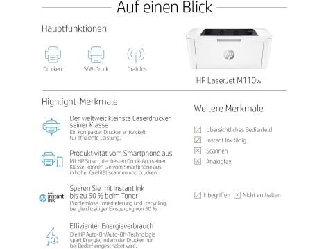 Drukarka jednofunkcyjna laserowa (mono) HP LaserJet M110w - 3