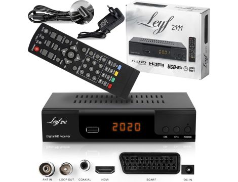 DVBT2 i DVBC2 Combo dekoder tuner do telewizora HDMI Leyf 2111 - 2