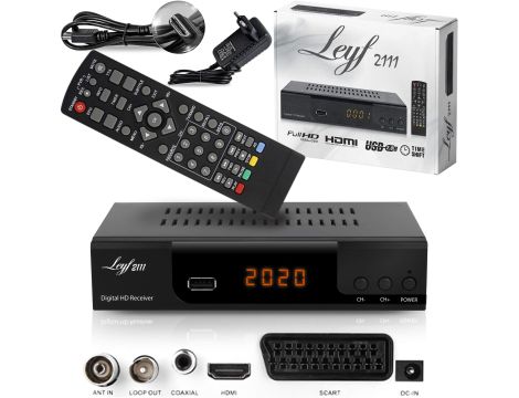 DVBT2 i DVBC2 Combo dekoder tuner do telewizora HDMI Leyf 2111