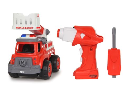 Samochód strażacki First RC zestaw 33-częściowy z wkrętarką akumulatorową