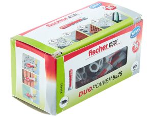 Fischer DUOPOWER 5 x 25 LD kołek rozporowy Okrągły Plastik 100 szt.