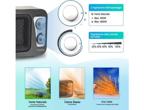 EXTRASTAR Pionowe ogrzewanie ceramiczne z regulacją zimna - 3