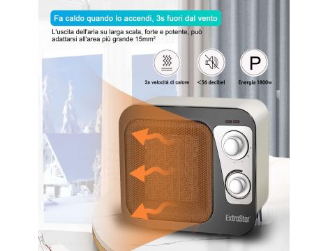 EXTRASTAR Pionowe ogrzewanie ceramiczne z regulacją zimna - 5