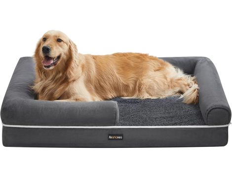 Feandrea legowisko ortopedyczne dla psa odcienie szarości 106 cm x 80 cm - 2