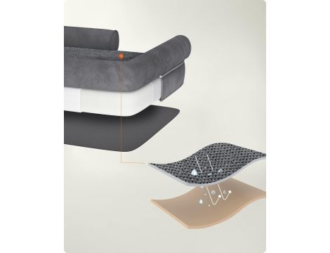 Feandrea legowisko ortopedyczne dla psa odcienie szarości 106 cm x 80 cm - 4