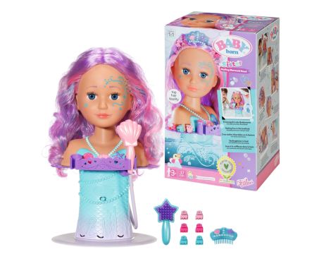 BABY born Sister Styling Mermaid Head Bath doll Wielobarwny