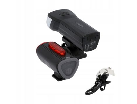 ZESTAW LAMPEK ROWEROWYCH LED Oświetlenie rowerowe FISCHER 50363 USB - 3