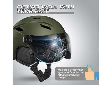 Odoland Kask narciarski dla dorosłych z wizjerem rozmiar S 54-56cm - 7
