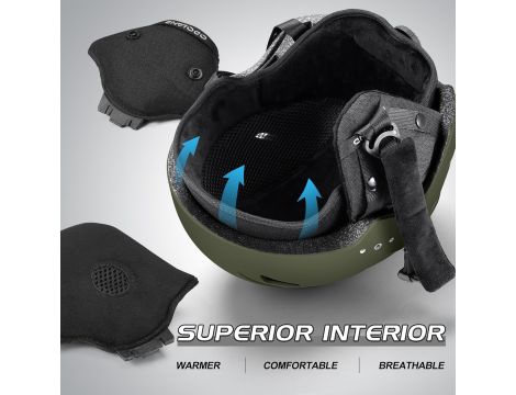 Odoland Kask narciarski dla dorosłych z wizjerem rozmiar S 54-56cm - 6