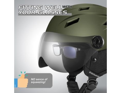 Odoland Kask narciarski dla dorosłych z wizjerem rozmiar S 54-56cm - 5