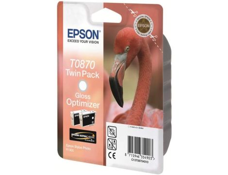 Tusz do drukarki T0870 Twin Pack Gloss Optimizer biały 2szt - 3