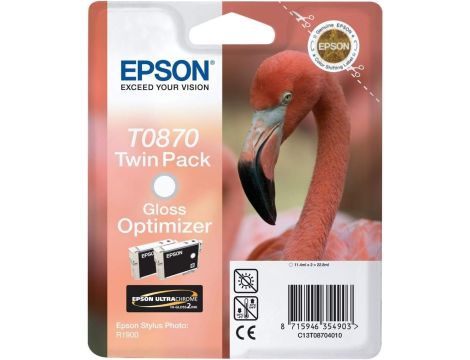 Tusz do drukarki T0870 Twin Pack Gloss Optimizer biały 2szt - 2