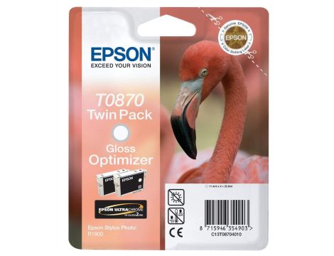 Tusz do drukarki T0870 Twin Pack Gloss Optimizer biały 2szt