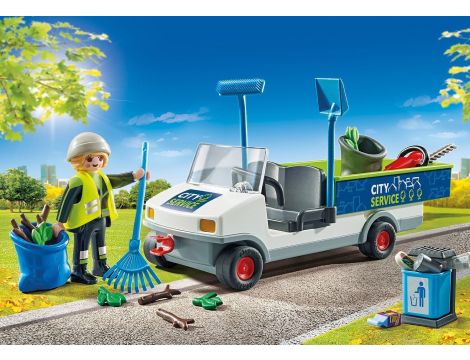 PLAYMOBIL SPRZĄTANIE MIASTA SAMOCHODEM ELEKTRYCZNYM - 5