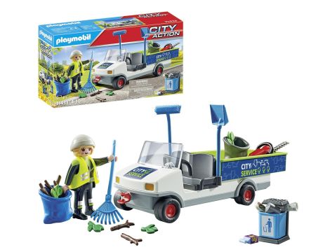 PLAYMOBIL SPRZĄTANIE MIASTA SAMOCHODEM ELEKTRYCZNYM