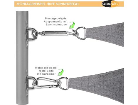 żagiel cienia przeciwsłoneczny z HDPE wraz z linkami mocującymi - 7