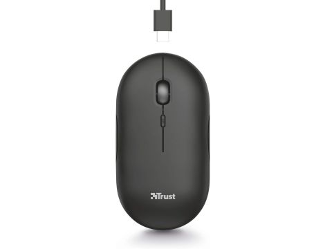 Mysz bezprzewodowa PUCK z Bluetooth lub 2,4 GHz czarna Trust - 4
