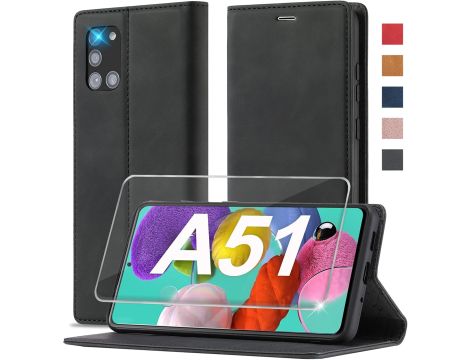 Etui Samsung Galaxy A51 składane skórzane z klapką czarny - 2