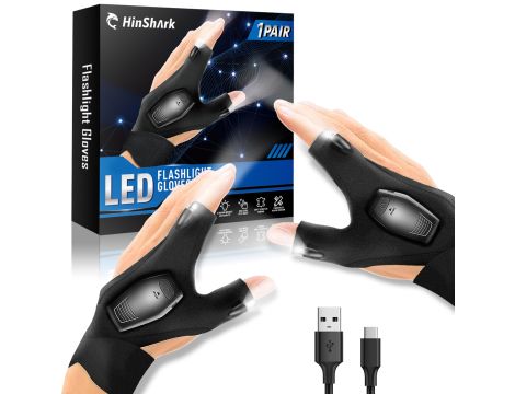 Rękawice z latarką z diodami LED Hinshark