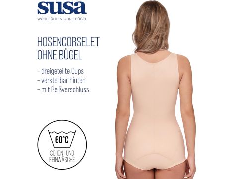 SUSA Body damskie bez fiszbin 85a beżowy (skóra 010) - 4