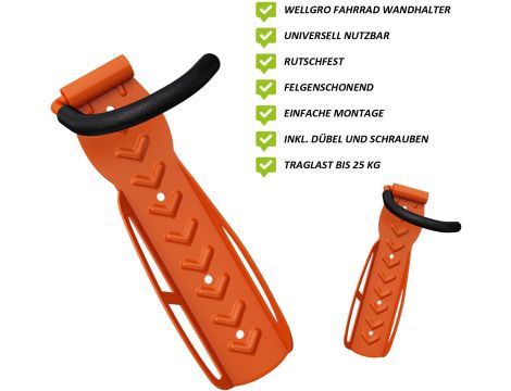 4 x WELLGRO ścienny uchwyt rowerowy - 3