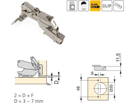 ZAWIAS DRZWIOWY EMUCA 1015407 2 SZT - 4