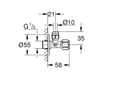 Zawór kątowy Grohe 1/2'' 22029000 - 3